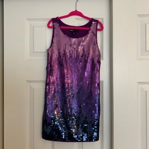 Purple ombré sequin tank dress